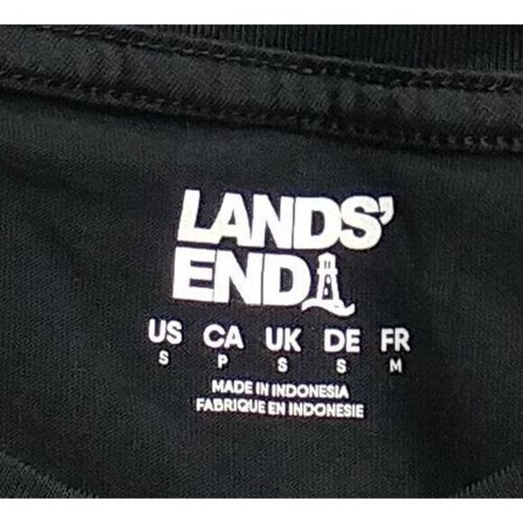 Lands End T Shirt Short Sleeve Black with Gold Logo New - Picture 4 of 8